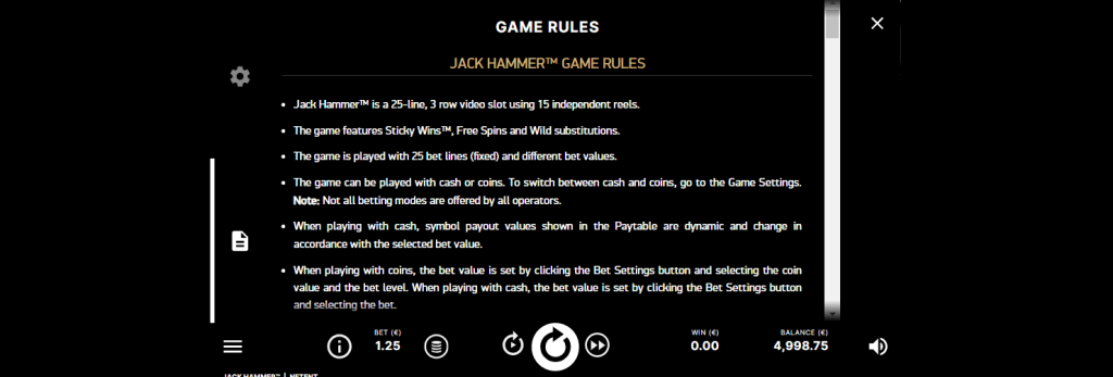 Cómo jugar gratis a tragaperras Jack Hammer